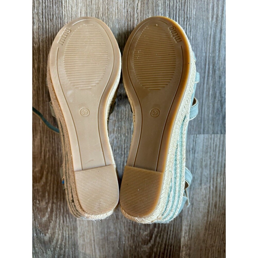 MTNG Wedge Sandals Womens Mint Green Size Espadrille EU 39 US 8.5 Open Toe Shoe - Picture 6 of 8